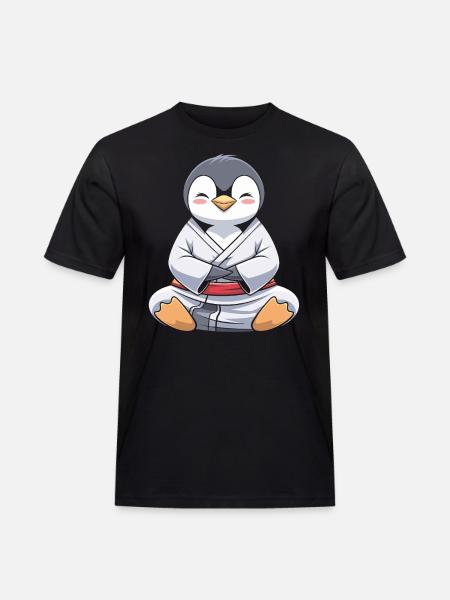 Judo Penguin Meditation Masterful - Men's Workwear T-Shirt - black