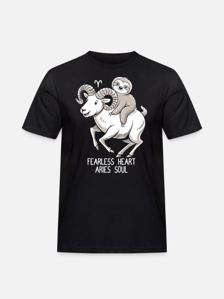 Furchtloses Herz, Widder Seele Soth - Männer Workwear T-Shirt - Schwarz