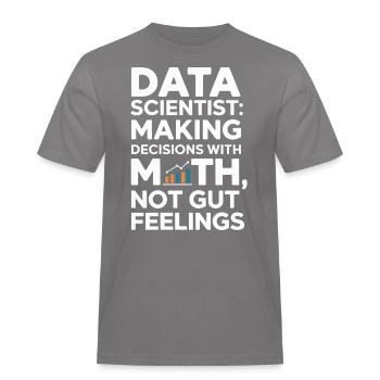 Datenwissenschaftler: Entscheidungen Mit - Männer Workwear T-Shirt - Grau - Vorne - AI Model Male 185 dark (185cm)