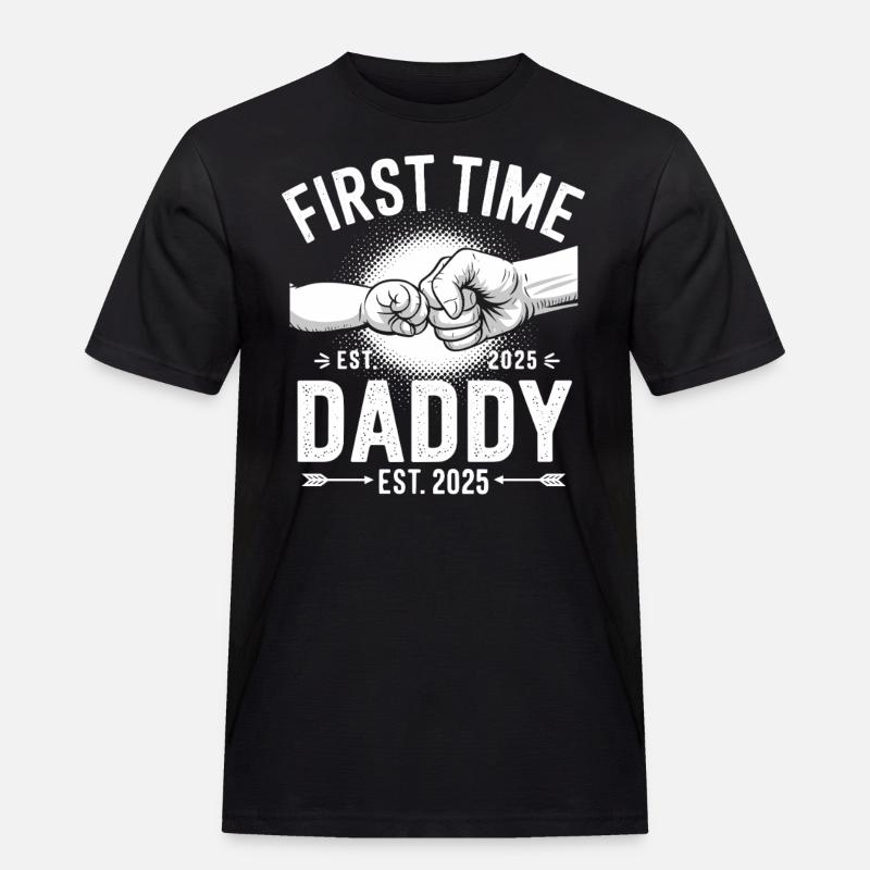 First time dad since 2025 - Men's Workwear T-Shirt - black
