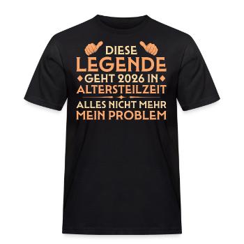Altersteilzeit 2026 - Arbeitskollege in Frührente - Männer Workwear T-Shirt - Schwarz - Vorne - AI Model Male 178 light (178cm)