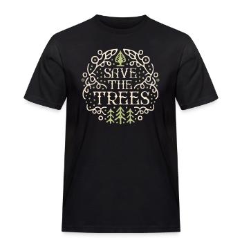 Bäume retten, Wälder schützen - Männer Workwear T-Shirt - Schwarz - Vorne - AI Model Male 178 light (178cm)