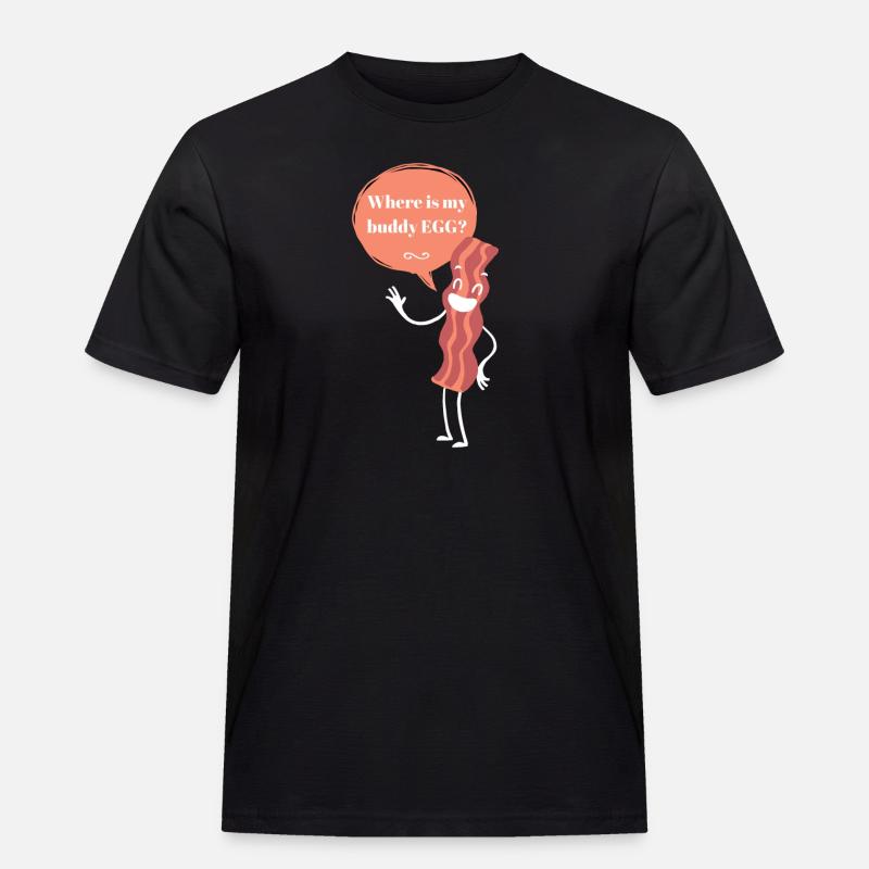 Bacon / EGG / Design / Baconstripes - Männer Workwear T-Shirt - Schwarz