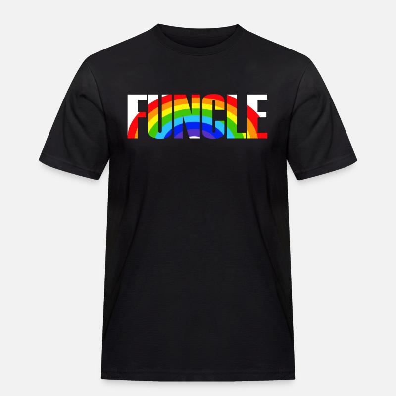 Cool Funcle Rainbow Uncle Gift - Männer Workwear T-Shirt - Schwarz