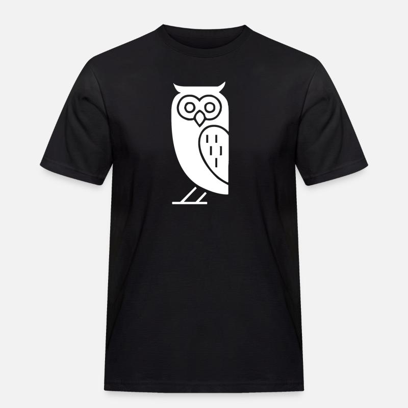 eule comic - Männer Workwear T-Shirt - Schwarz