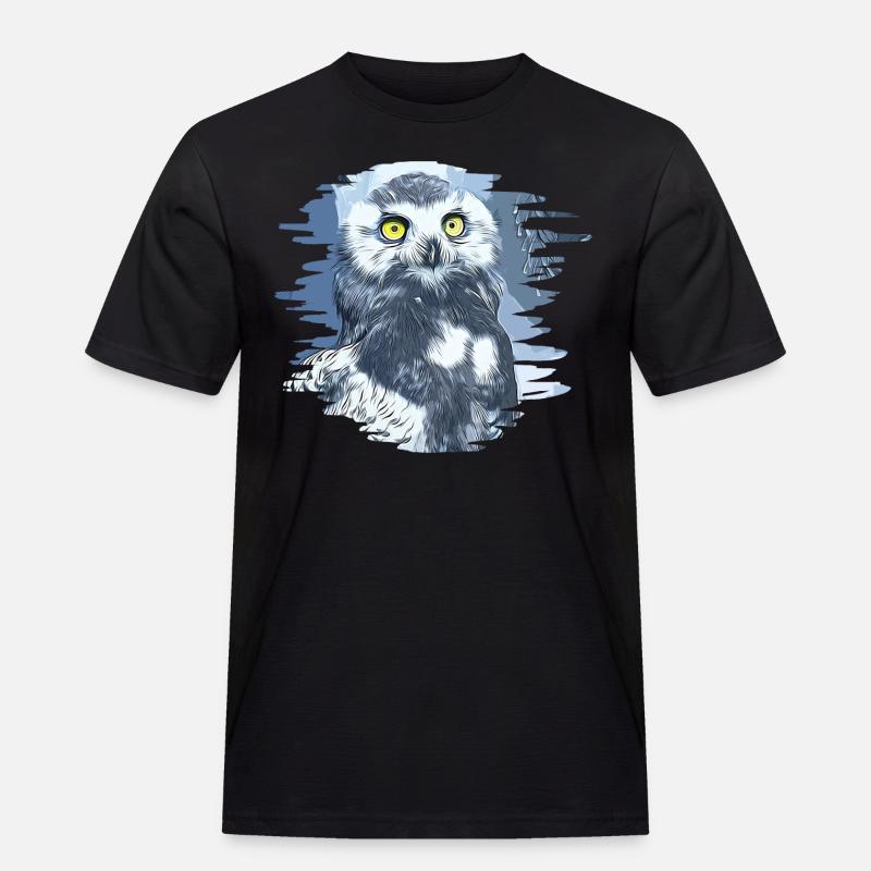 gxp schneeeule vector art - Männer Workwear T-Shirt - Schwarz