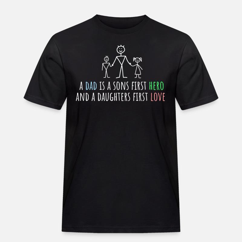 a dad is - Männer Workwear T-Shirt - Schwarz