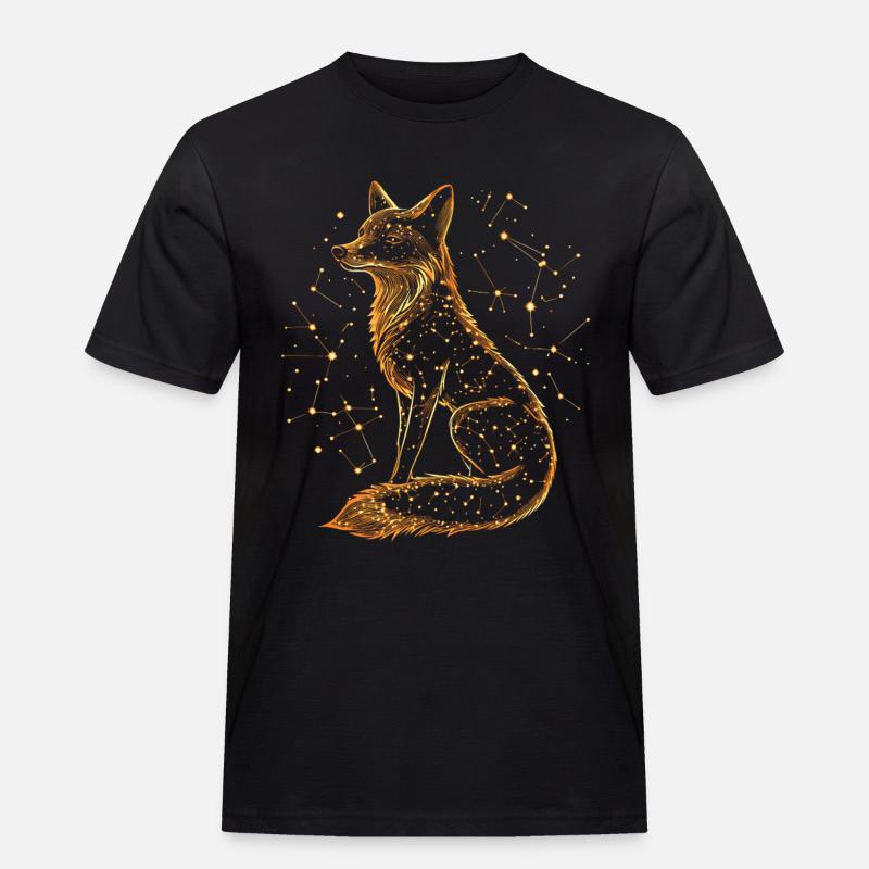 Fuchs Sterne Sternenbild - Männer Workwear T-Shirt - Schwarz