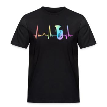 Tuba Tubist - Männer Workwear T-Shirt - Schwarz - Vorne - AI Model Male 178 light (178cm)