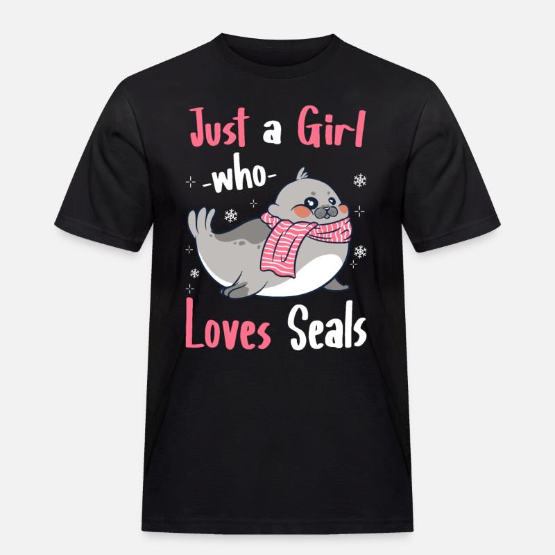 Robbe Robben Tier Seelöwe - Männer Workwear T-Shirt - Schwarz