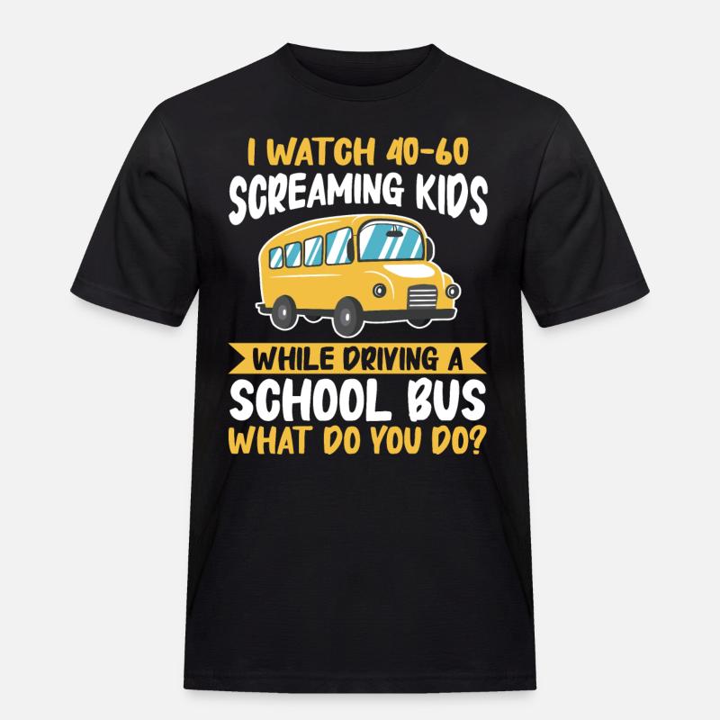 Bus Busfahrer Schulbus - Männer Workwear T-Shirt - Schwarz
