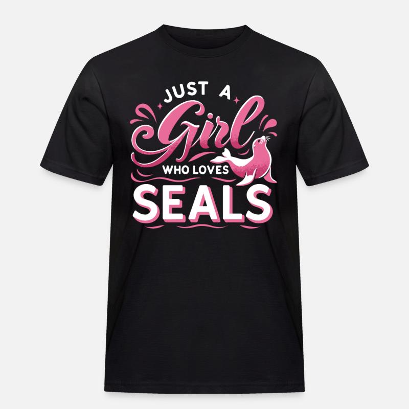 Robbe Robben Tier Seelöwe - Männer Workwear T-Shirt - Schwarz