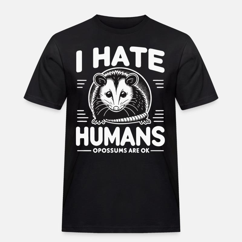 Opossum Possum Tier - Männer Workwear T-Shirt - Schwarz