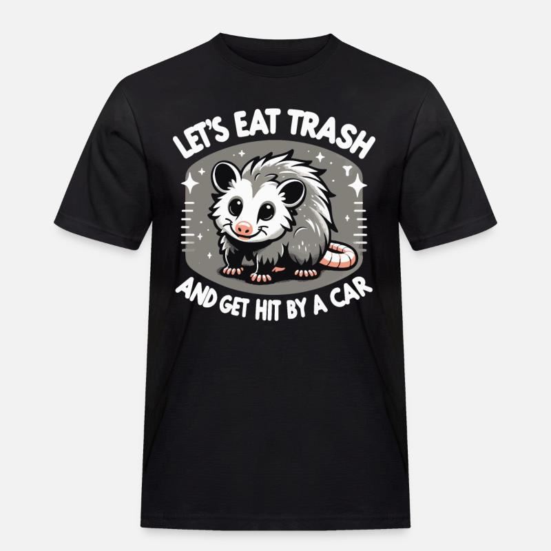 Opossum Possum Tier - Männer Workwear T-Shirt - Schwarz