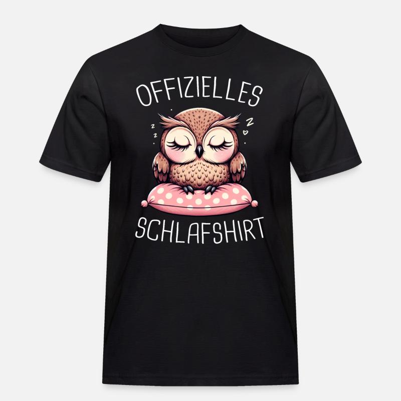Nachteule Eule Eulen Vogel - Männer Workwear T-Shirt - Schwarz