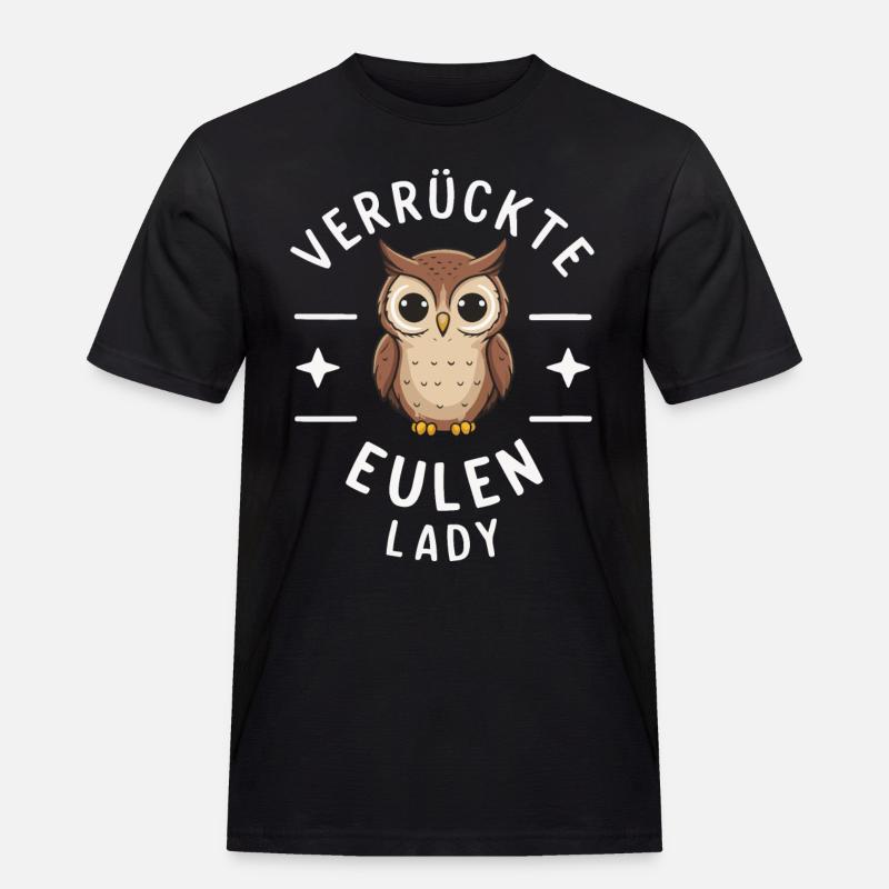 Nachteule Eule Eulen Vogel - Männer Workwear T-Shirt - Schwarz