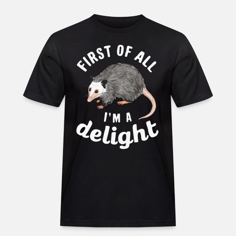 Opossum Possum Tier - Männer Workwear T-Shirt - Schwarz