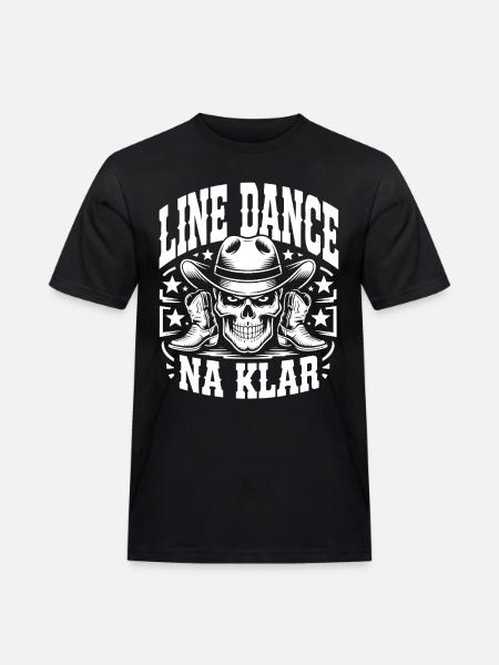 Line Dance Skull Cowboy - Men's Workwear T-Shirt - black