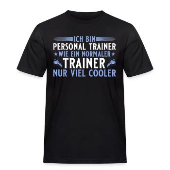 Personal Trainer - Cooler als ein normaler Trainer - Männer Workwear T-Shirt - Schwarz - Vorne - AI Model Male 178 light (178cm)
