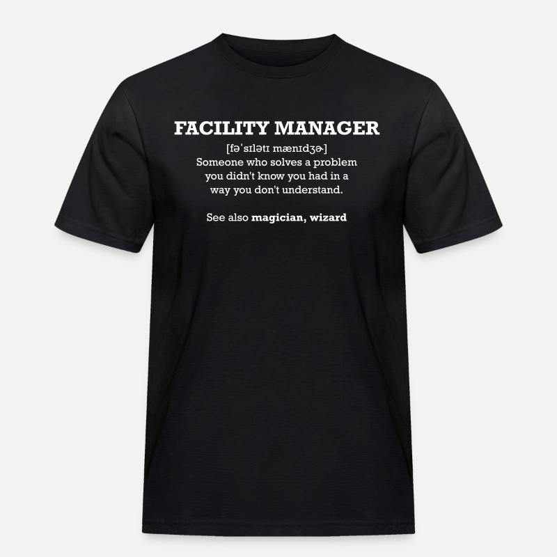 facility manager - wizard - Männer Workwear T-Shirt - Schwarz