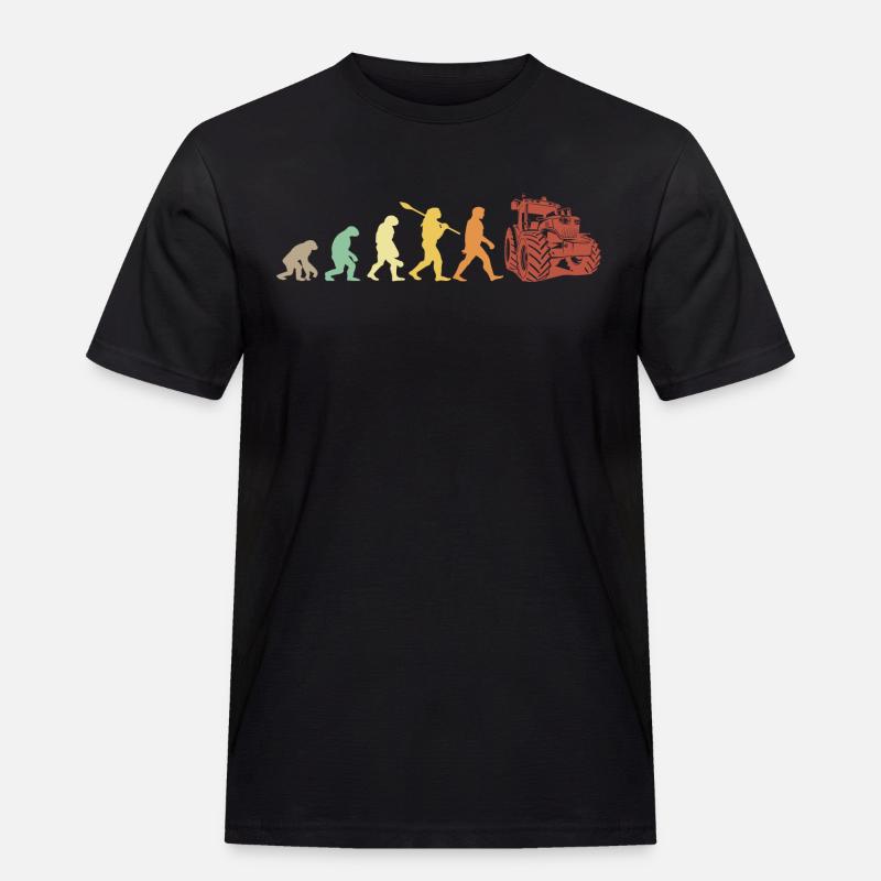 Evolution des Traktors - Männer Workwear T-Shirt - Schwarz