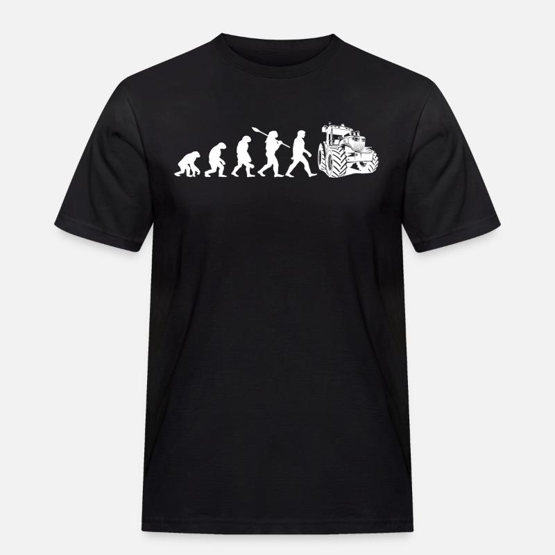 Evolution des Traktors - Männer Workwear T-Shirt - Schwarz
