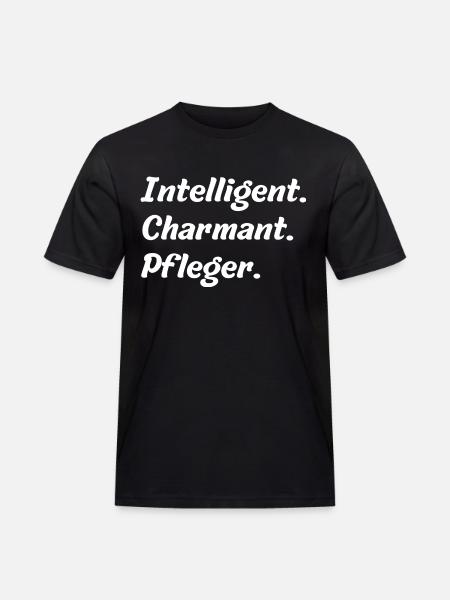Intelligent. Charmant. Pfleger - Männer Workwear T-Shirt - Schwarz