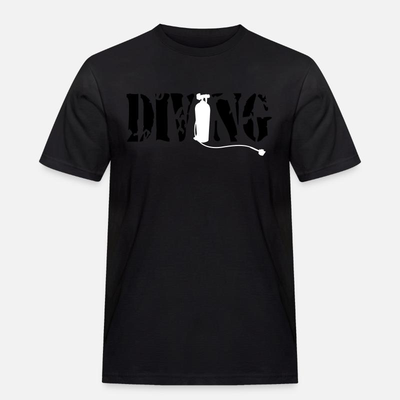 Diving - Männer Workwear T-Shirt - Schwarz