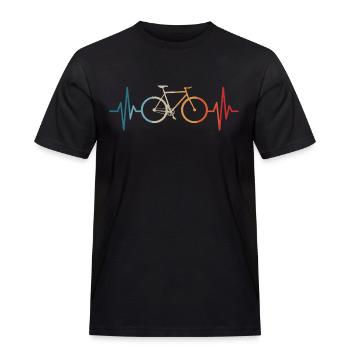 Fahrrad Herzschlag Radfahrer Rennrad - Männer Workwear T-Shirt - Schwarz - Vorne - AI Model Male 178 light (178cm)