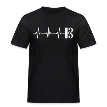 Bratschenschlüssel Herzschlag Viola Bratsche - Männer Workwear T-Shirt - Schwarz - Vorne - AI Model Male 178 light (178cm)