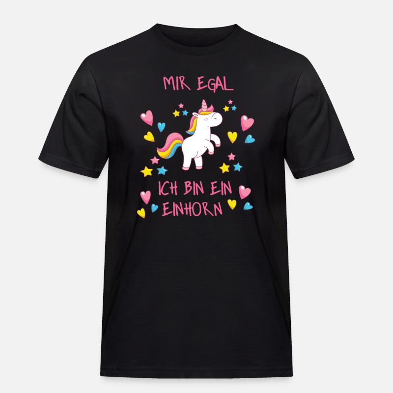 Mir egal - Männer Workwear T-Shirt - Schwarz