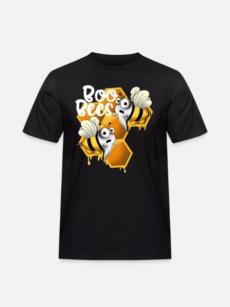 Boo bees mit Wabe weiß - Männer Workwear T-Shirt - Schwarz