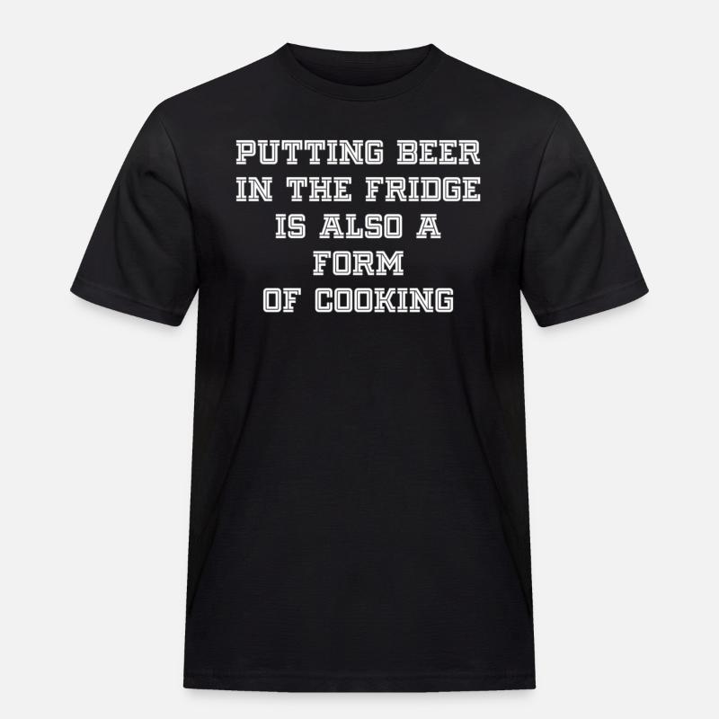 Bier - Männer Workwear T-Shirt - Schwarz