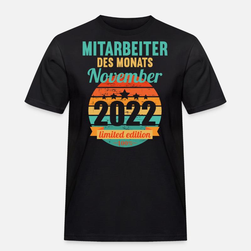 Mitarbeiter des Monats November 2022 - Männer Workwear T-Shirt - Schwarz
