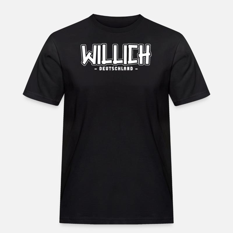 Willicherin Willicher Willich - Männer Workwear T-Shirt - Schwarz