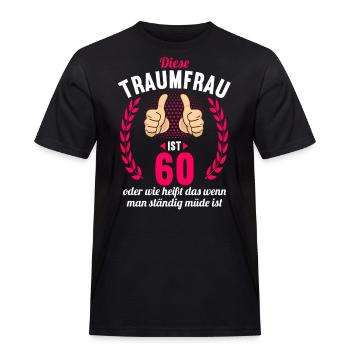 Diese Traumfrau ist 60 Jahre 60 Geburtstag - Männer Workwear T-Shirt - Schwarz - Vorne - AI Model Male 178 light (178cm)
