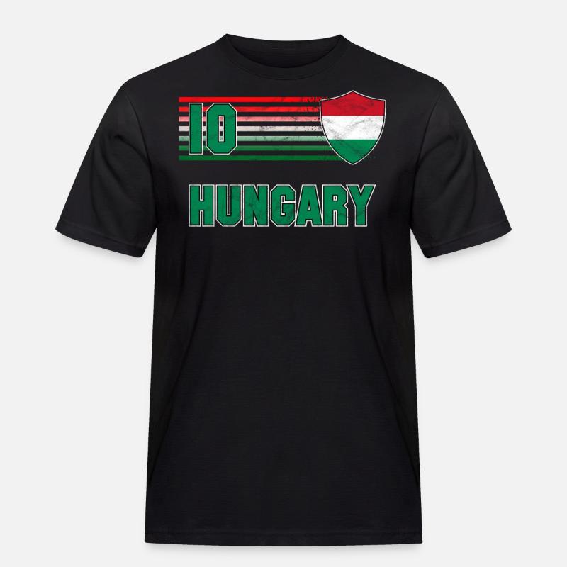 Ungarn - Männer Workwear T-Shirt - Schwarz