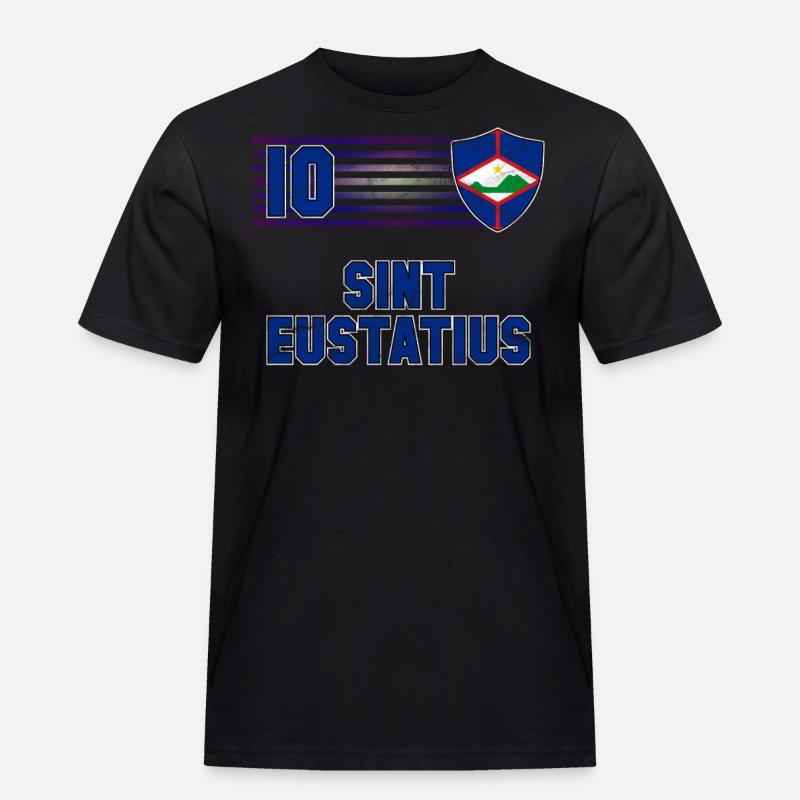 Sint Eustatius - Männer Workwear T-Shirt - Schwarz