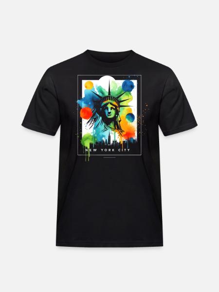 Vibrant NYC Liberty - Men's Workwear T-Shirt - black