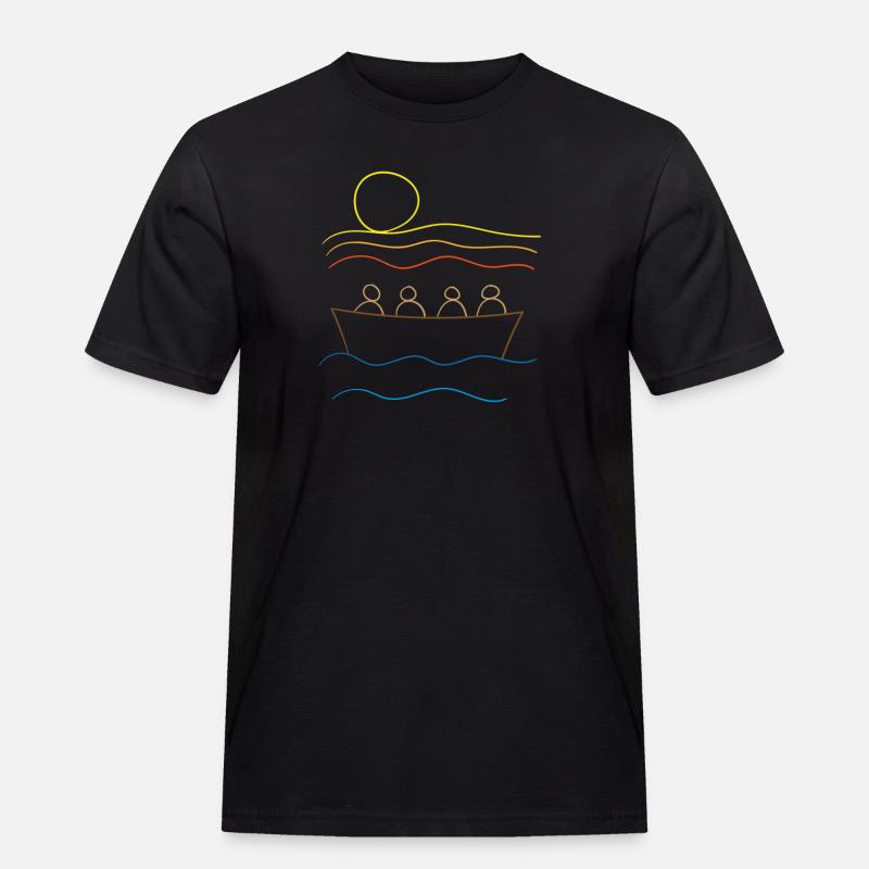 Alle in einem Boot - Männer Workwear T-Shirt - Schwarz