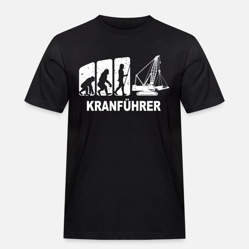 Kranfahrer Evolution Kranführer Kran - Männer Workwear T-Shirt - Schwarz