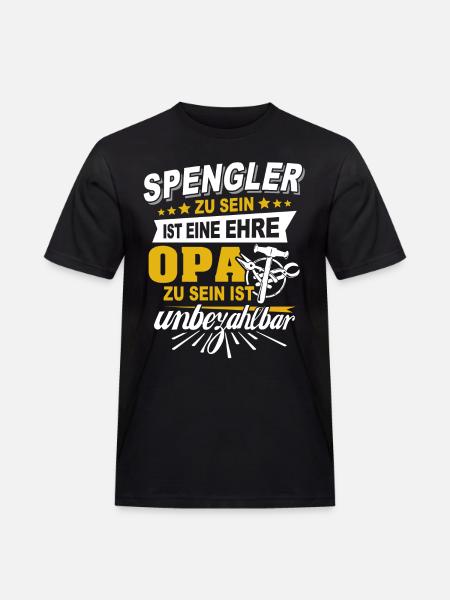 Bauspengler Opa Spengler - Männer Workwear T-Shirt - Schwarz