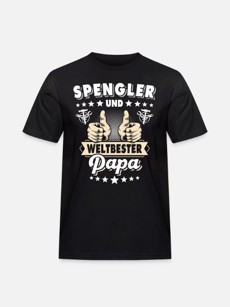 Bauspengler Papa Spengler - Männer Workwear T-Shirt - Schwarz