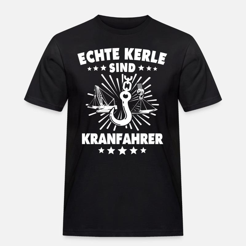 Kranführer Kran Kranfahrer - Männer Workwear T-Shirt - Schwarz