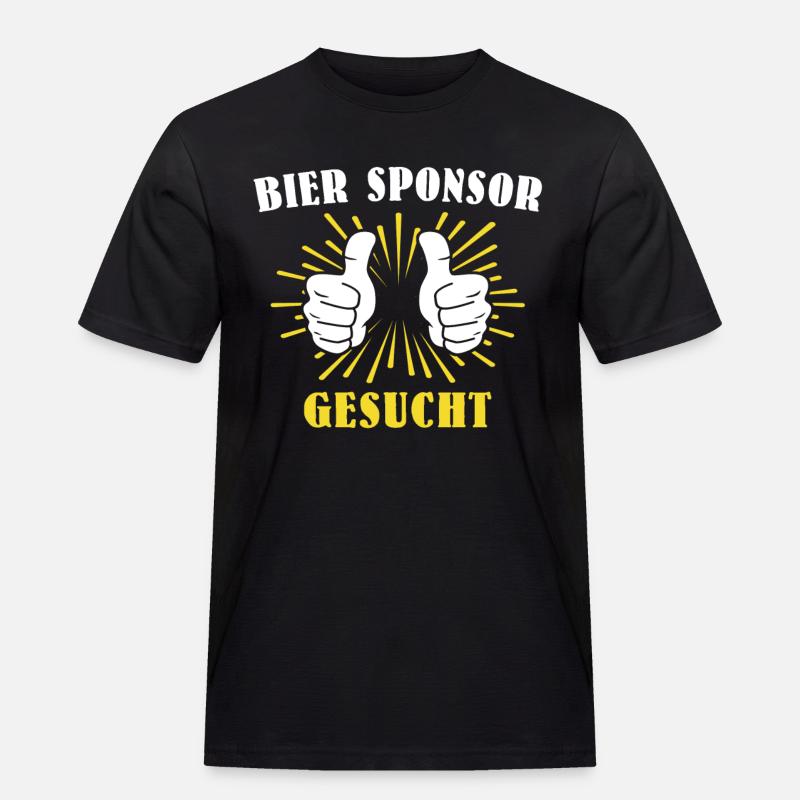 Bier Sponsor Trinksprüche Party - Männer Workwear T-Shirt - Schwarz