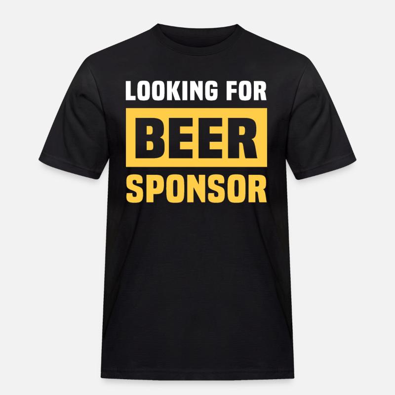 Bier Sponsor Trinksprüche Biertrinker - Männer Workwear T-Shirt - Schwarz