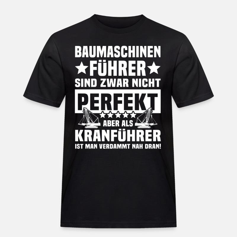 Kranfahrer Kranführer Kran - Männer Workwear T-Shirt - Schwarz