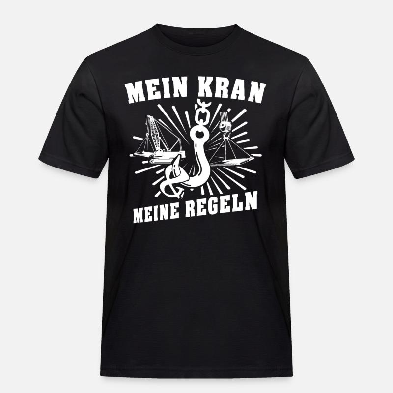 Kranfuehrer Kran Kranfahrer - Männer Workwear T-Shirt - Schwarz