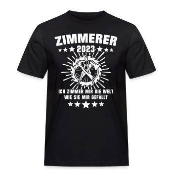 Zimmermann 2023 Zimmerer - Männer Workwear T-Shirt - Schwarz - Vorne - AI Model Male 178 light (178cm)