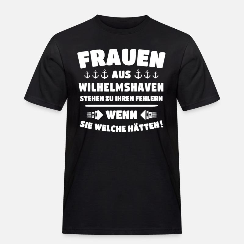 Wilhelmshaven - Männer Workwear T-Shirt - Schwarz